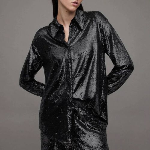 Black Charli Sequin Shirt - AllSaints - Modalova