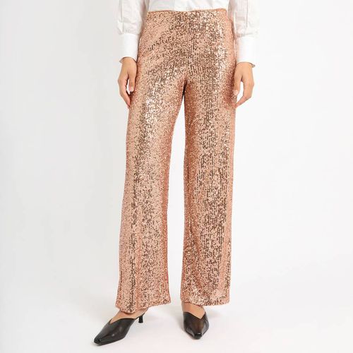 Rose Gold Sequin Straight Trousers - Pennyblack - Modalova