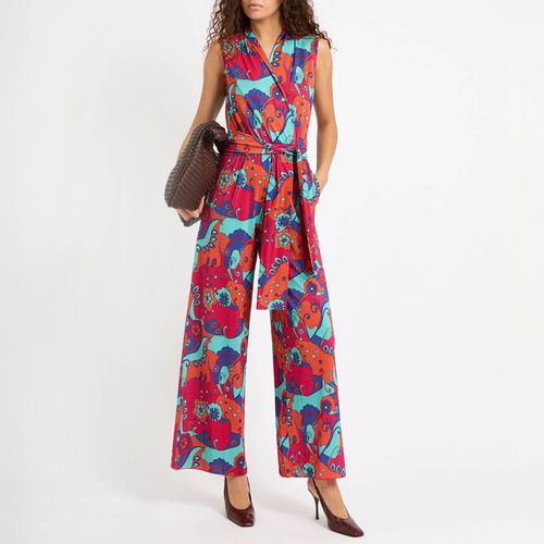 Orange Printed Tie Waist Jumpsuit - Max&Co. - Modalova