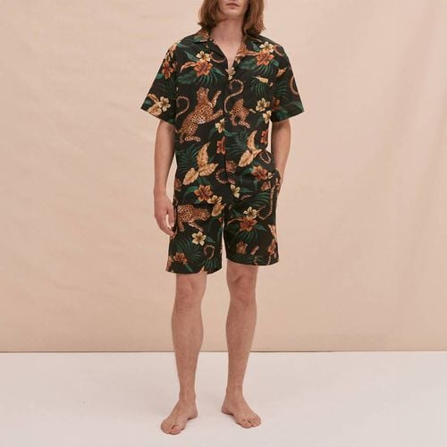 Menâs Cuban Pyjama Set Soleia Print /Yellow - Desmond & Dempsey - Modalova