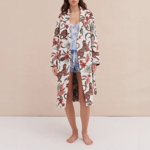 Quilted Robe Soleia Print Cream - Desmond & Dempsey - Modalova