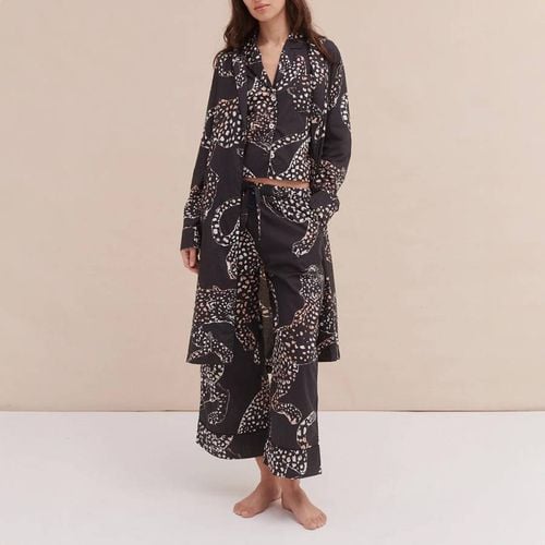 Women's Robe The Jag Print Navy - Desmond & Dempsey - Modalova