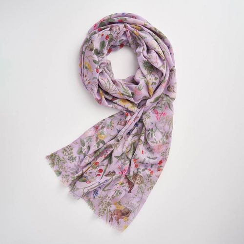 Meadow Creatures Lilac Lightweight Scarf - Fable - Modalova