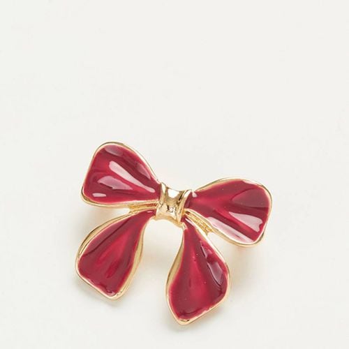 Fable Enamel Bow Brooch - Fable - Modalova