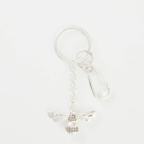 Silver Pave Bee Key Ring - Fable - Modalova