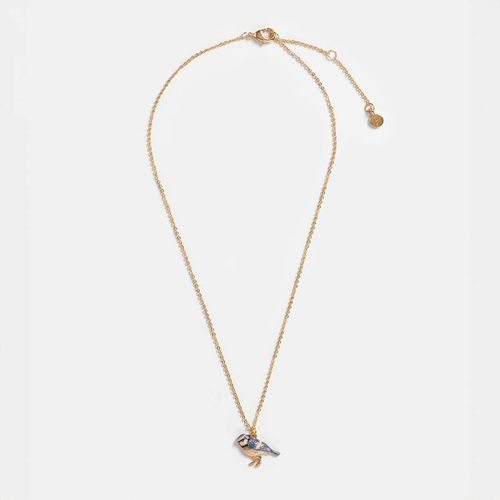 Enamel Blue Tit Short Necklace - Fable - Modalova