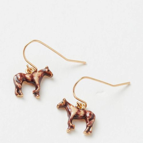 Enamel Farm Horse Earrings - Fable - Modalova