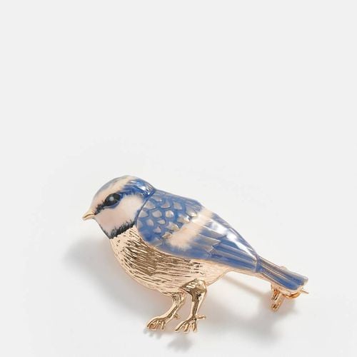 Enamel Blue Tit Brooch - Hanging - Disc - Fable - Modalova