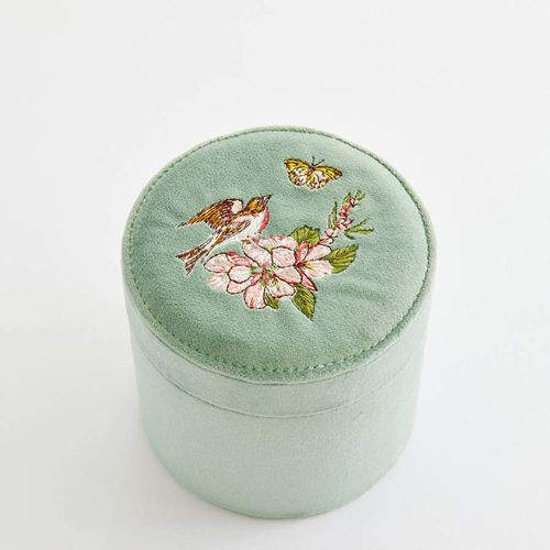 Song Bird Embroidered Round Jewellery Box - Fable - Modalova