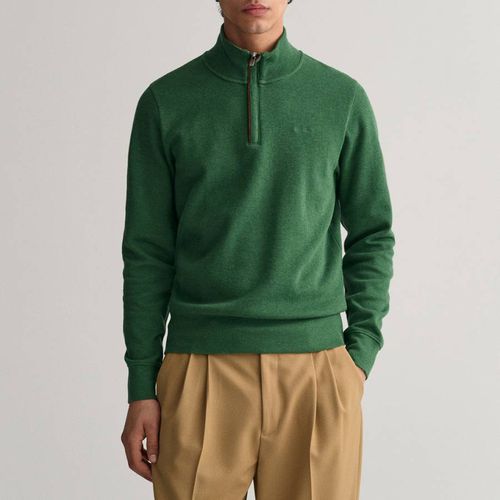 Green Sacker Half Zip Cotton Jumper - Gant - Modalova