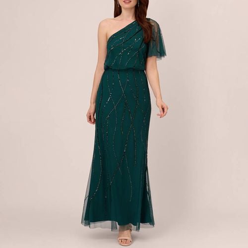 Green Beaded Blouson Gown - Adrianna Papell - Modalova