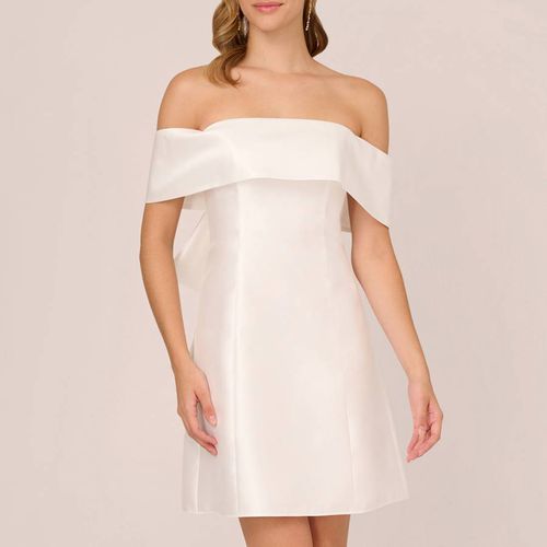 Ivory Mikado Bow Mini Dress - Adrianna Papell - Modalova