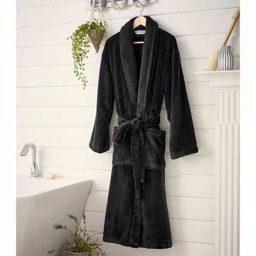 De Luxe Coco Fleece Robe S/M Black - Deyongs - Modalova