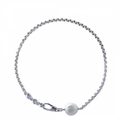 Silver Carabiner Pearl Anklet - Otiumberg - Modalova