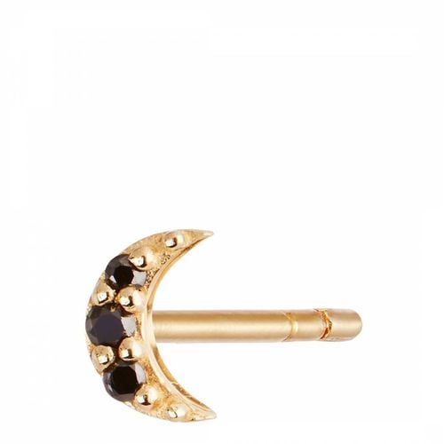 Gold Black Diamond Moon Single Stud - Otiumberg - Modalova