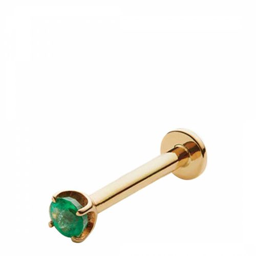 Gold Emerald Single Stud - Piercing - Otiumberg - Modalova