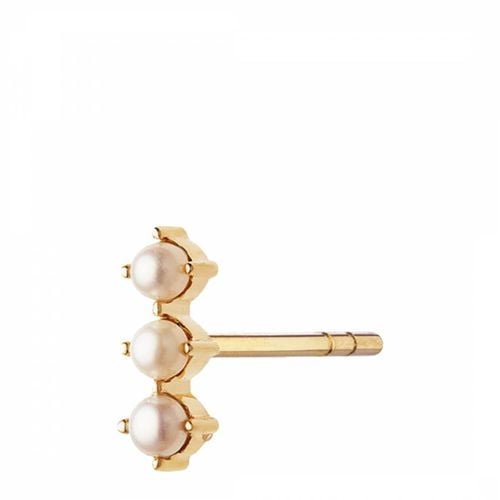 Gold Pearl Bar Single Stud - Otiumberg - Modalova