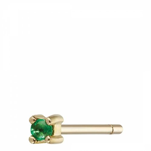 Gold Tiny Emerald Single Stud - Otiumberg - Modalova