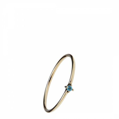 Gold Blue Topaz Bamboo Ring - Otiumberg - Modalova