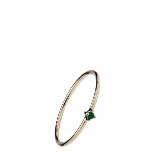 Gold Emerald Bamboo Ring - Otiumberg - Modalova