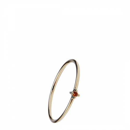 Gold Orange Sapphire Bamboo Ring - Otiumberg - Modalova