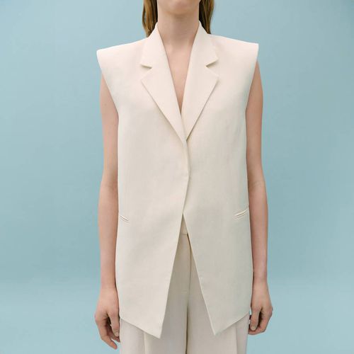 Cream Sleeveless Blazer - Mango X Victoria Beckham - Modalova