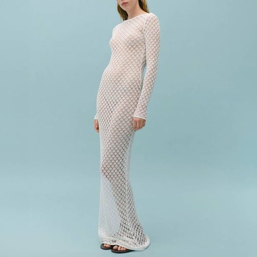 White Sheer Knitted Dress - Mango X Victoria Beckham - Modalova