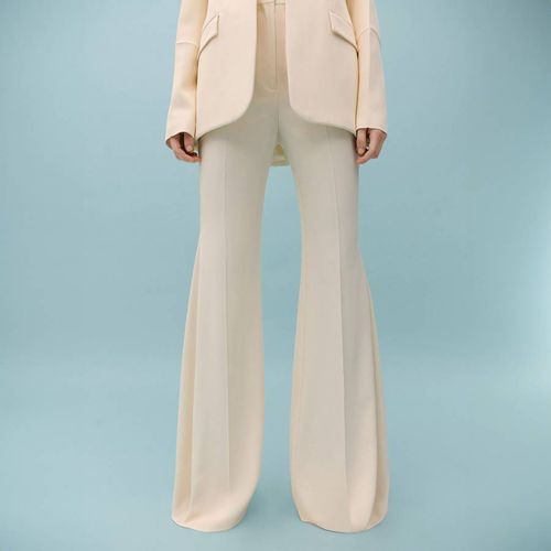 Cream Flared Trousers - Mango X Victoria Beckham - Modalova