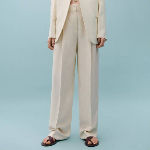 Cream Straight Leg Trousers - Mango X Victoria Beckham - Modalova