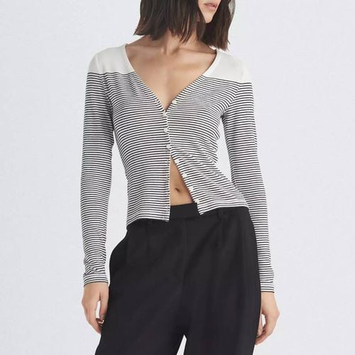 Grey Knit Stripe Vee Cardigan - Rag & Bone - Modalova