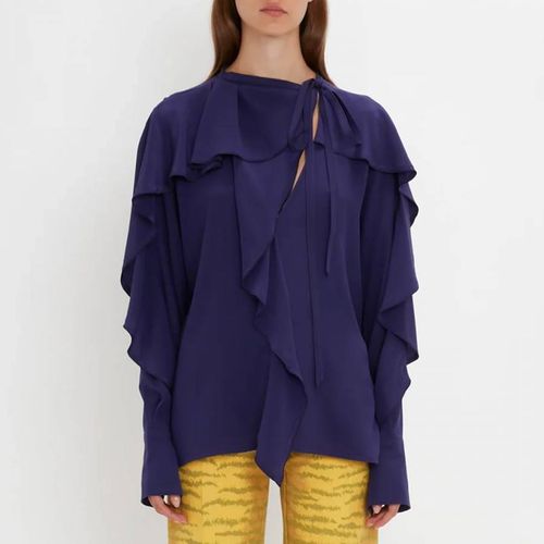 Violet Silk Romantic Blouse - Victoria Beckham - Modalova