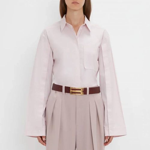 Pink Organic Cotton Cropped Shirt - Victoria Beckham - Modalova