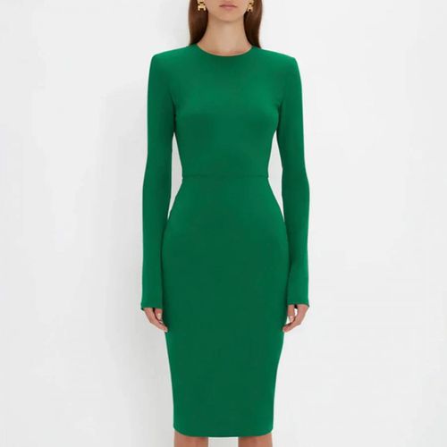 Green Wool Blend Dress - Victoria Beckham - Modalova