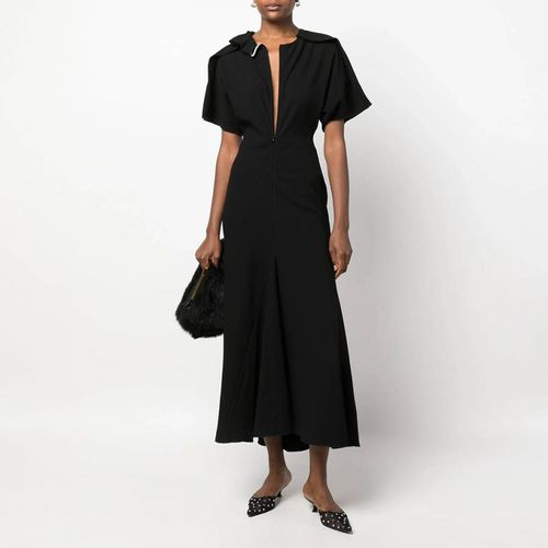 Black Wool Blend Asymmetric Dress - Victoria Beckham - Modalova