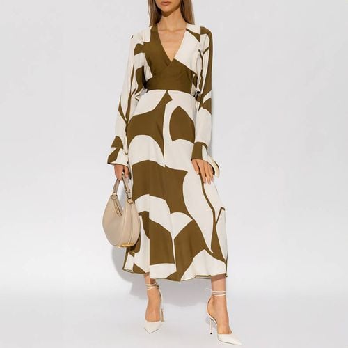 Khaki Wrap Midi Dress - Victoria Beckham - Modalova