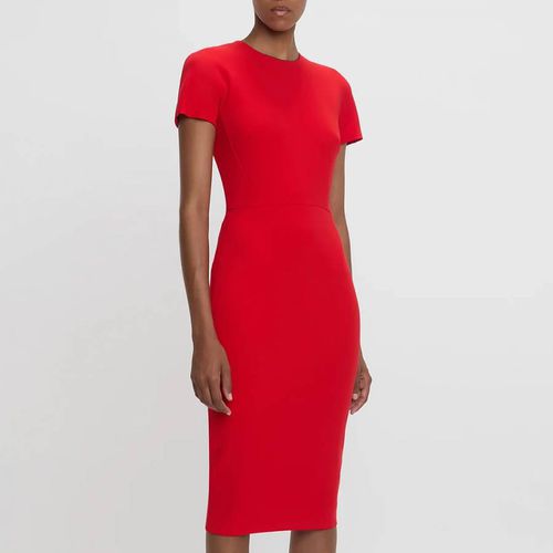 Red T-Shirt Fitted Dress - Victoria Beckham - Modalova