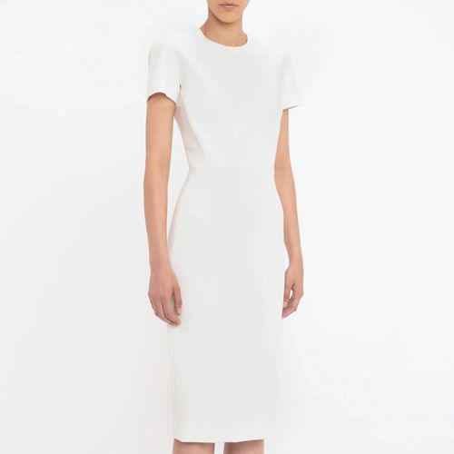 Ivory T-Shirt Fitted Dress - Victoria Beckham - Modalova