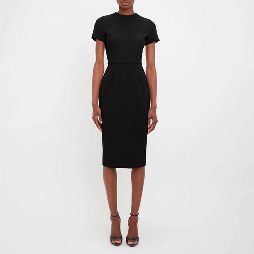 Black Fitted Midi Dress - Victoria Beckham - Modalova