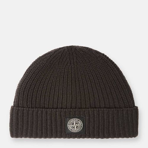 Charcoal Full Rib Wool Beanie - Stone Island - Modalova