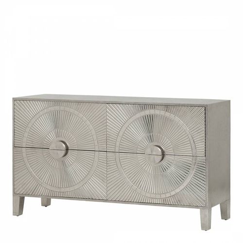 Coco Silver Embossed Metal Four Drawer Buffet - The Libra Company - Modalova