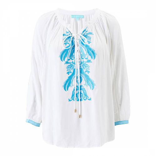 White & Blue Kitty Shirt - Melissa Odabash - Modalova