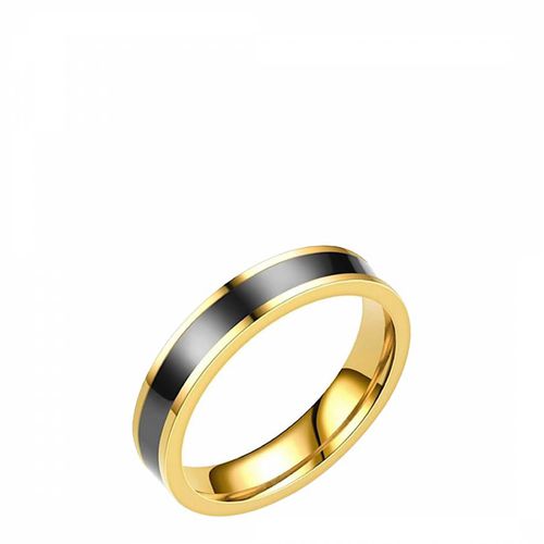 K Gold Black Modern Band Ring - Stephen Oliver - Modalova