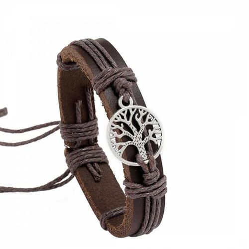 Leather Tree Of Life" Adjustable Bracelet" - Stephen Oliver - Modalova