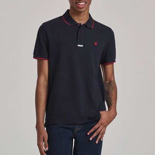 Navy Tipped Placket Tag Polo Shirt - Beverly Hills Polo Club - Modalova