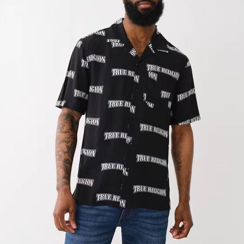 Arch Logo Print Camp Collar Shirt - True Religion - Modalova