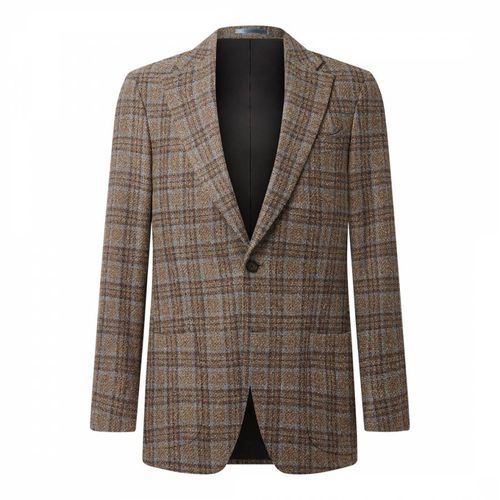 Brown Check Wool Blend Blazer - Richard James Savile Row - Modalova