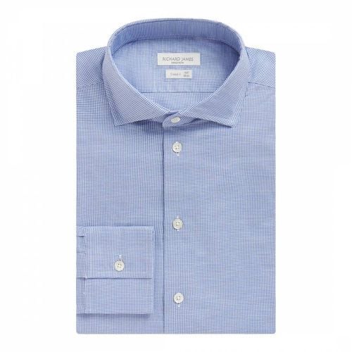 Check Contemporary Fit Cotton Shirt - Richard James Savile Row - Modalova