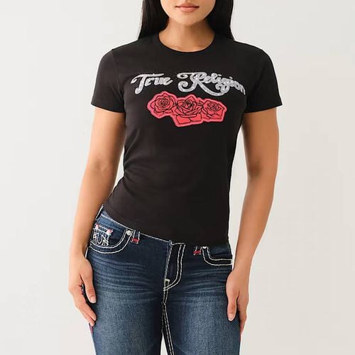 Embellished Crystal Rose Cotton T-Shirt - True Religion - Modalova