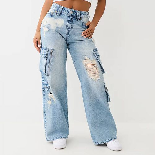 Light Bobbi Distressed Cargo Jeans - True Religion - Modalova