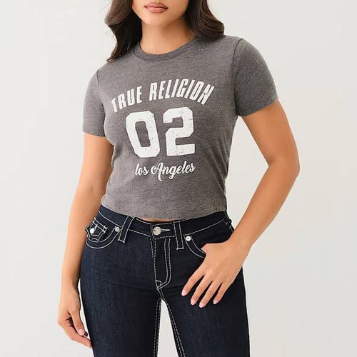 Burnout Logo Crop Cotton T-Shirt - True Religion - Modalova